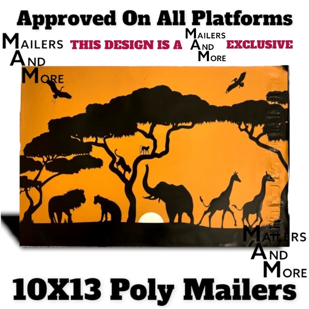 50 10X13 Poly Mailers Safari, Elephant, Giraffe  PRICE FIRM Fall - Picture 4 of 9